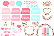 Love Typewriter Pink and Light Blue, an Illustration by Mia's Graphic Design (Thumbnail 5 of 9)