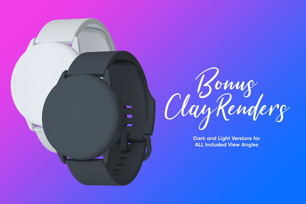 Samsung Galaxy Watch Design Mockup, an Android Mockup by illustrated (Photo 7 of 9)
