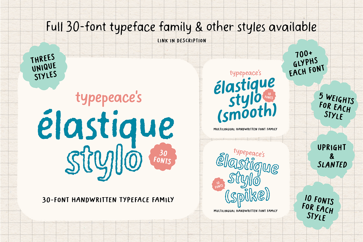 Elastique Stylo Rough - 10 Fonts, a Sans Serif Font by type peace (Photo 14 of 16)