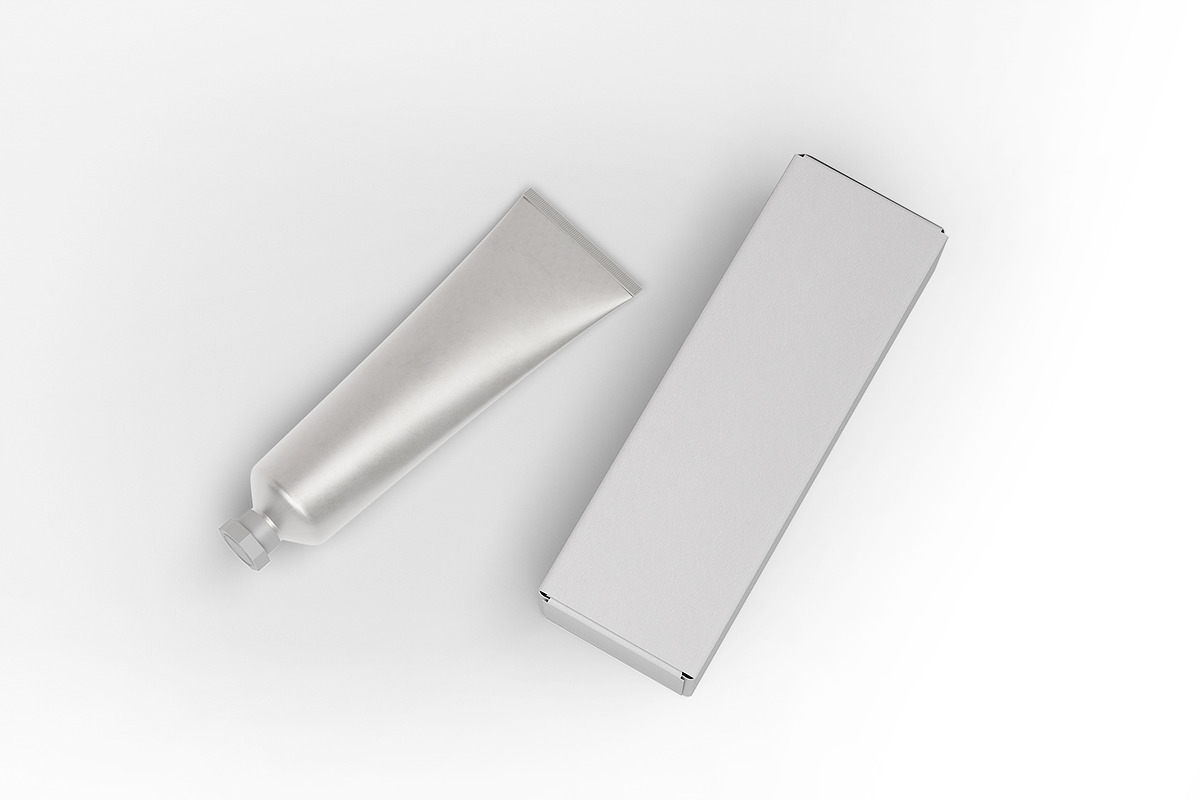 Matte Metallic Cosmetic Tube Mockup, a Packaging Mockup by Mocklux (Photo 3 of 3)