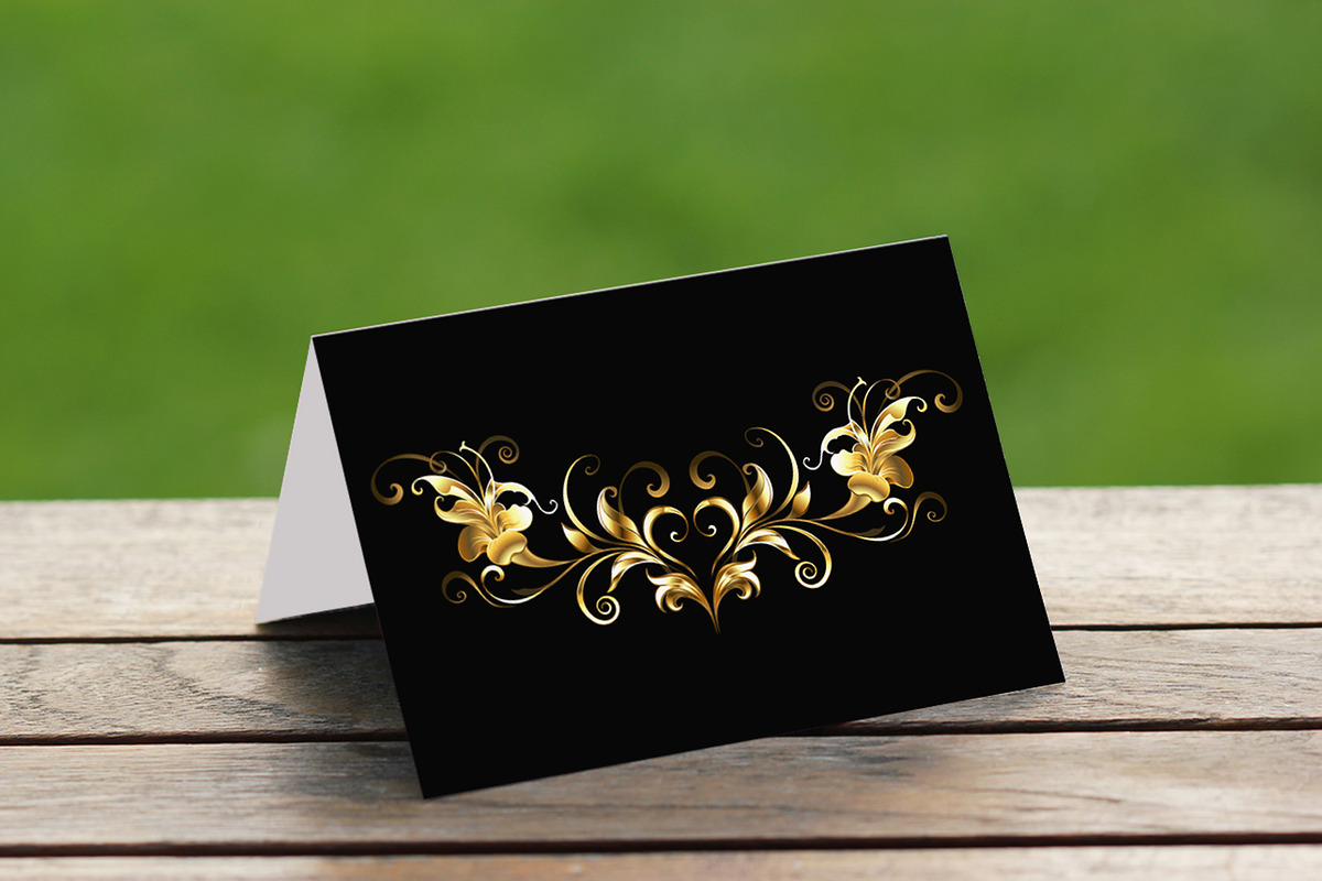 Antique frame with gold flowers, a Decorative Illustration by blackmoon9 (Photo 2 of 3)