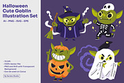 Halloween Cute Goblin Illustration, a Seasonal Illustration by Gumico Studio. (Thumbnail 1 of 3)
