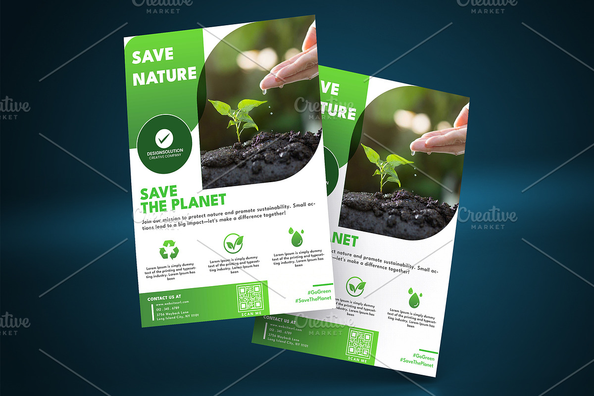 Save Nature Eco flyer Template, a Flyer Template by MadeByShahbaz (Photo 2 of 4)