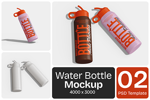 Water Bottle Mockup, a Household Mockup by Permadi Creative