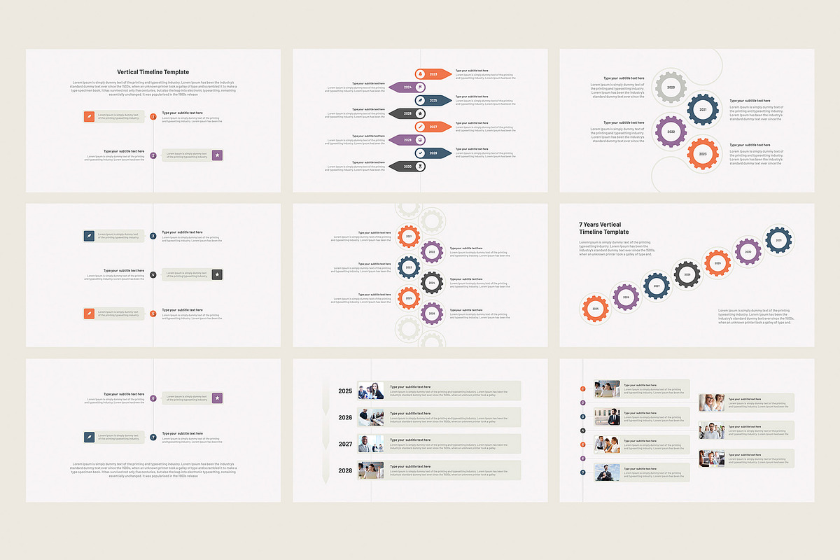 Vertical Timeline for PowerPoint, a Presentation Template by HiSlide.io (Photo 4 of 5)