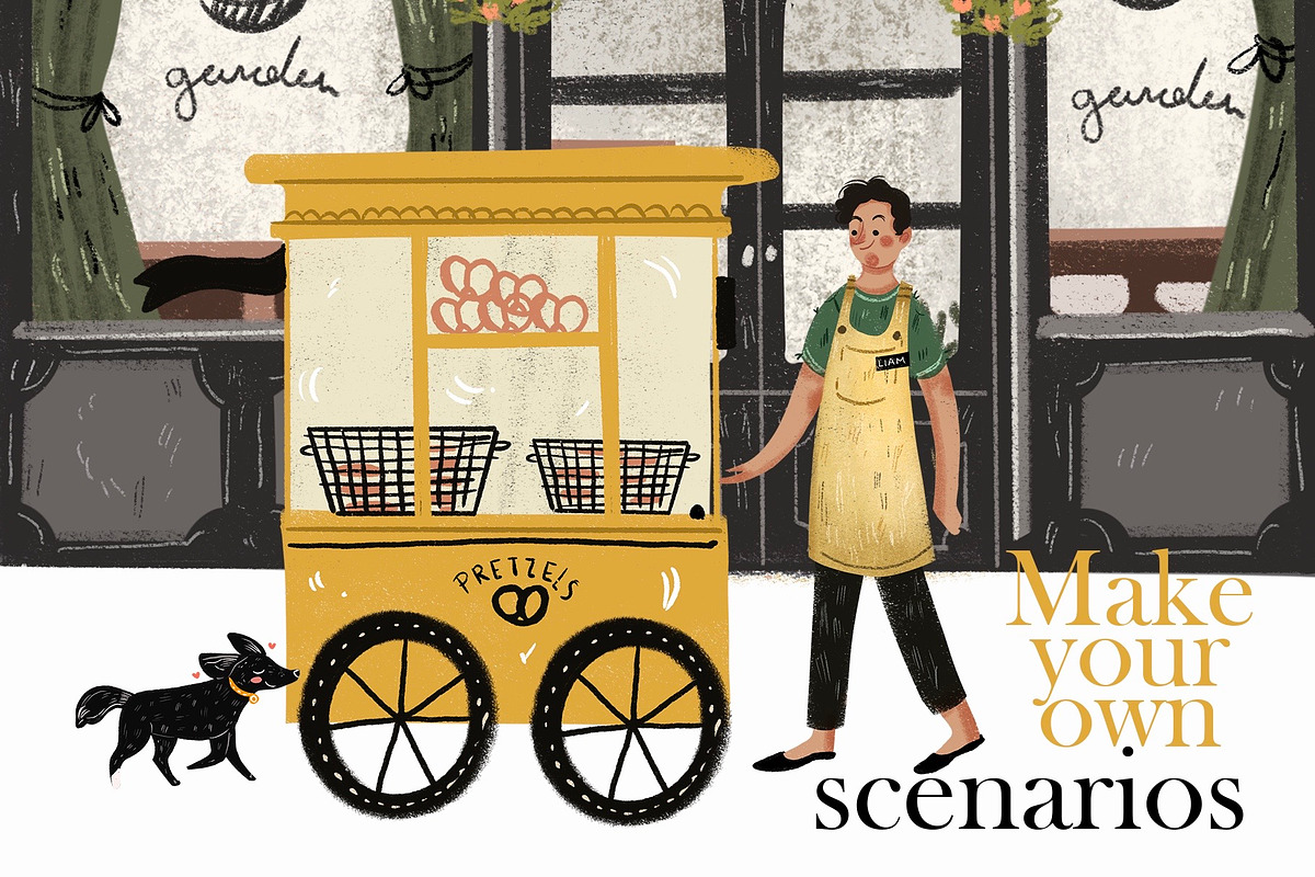 The Downtown vintage stores clip art, an Illustration by Cocoa studio by Eliza M (Photo 4 of 6)