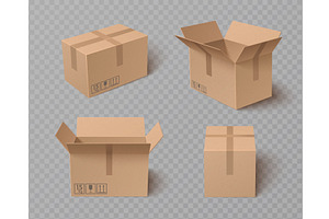 Cardboard box packages with top open, an Illustration by art PVP - market