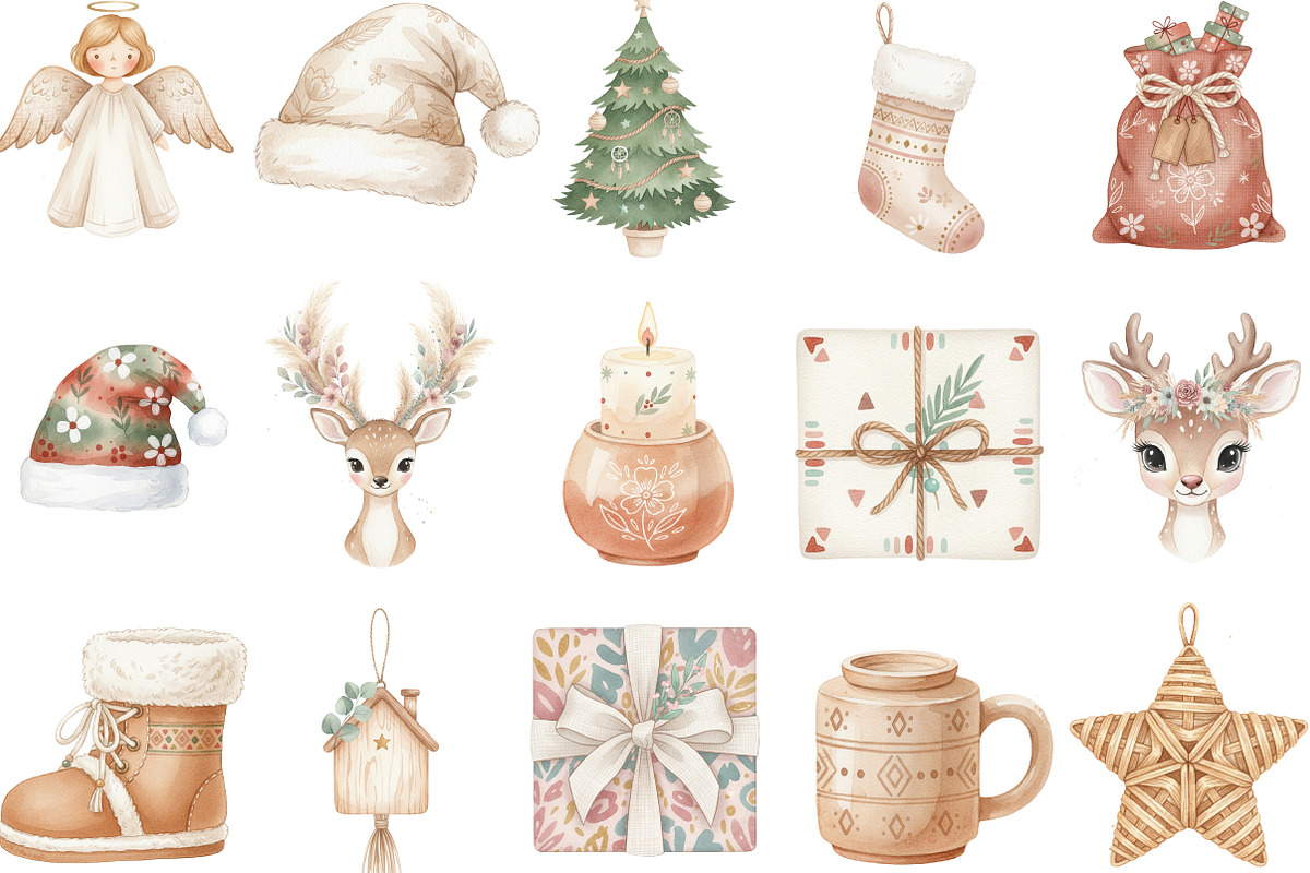 Cute Boho Christmas, an Illustration by Designking (Photo 3 of 5)