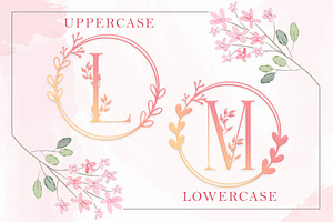 Monogram Handrawn Floral Font