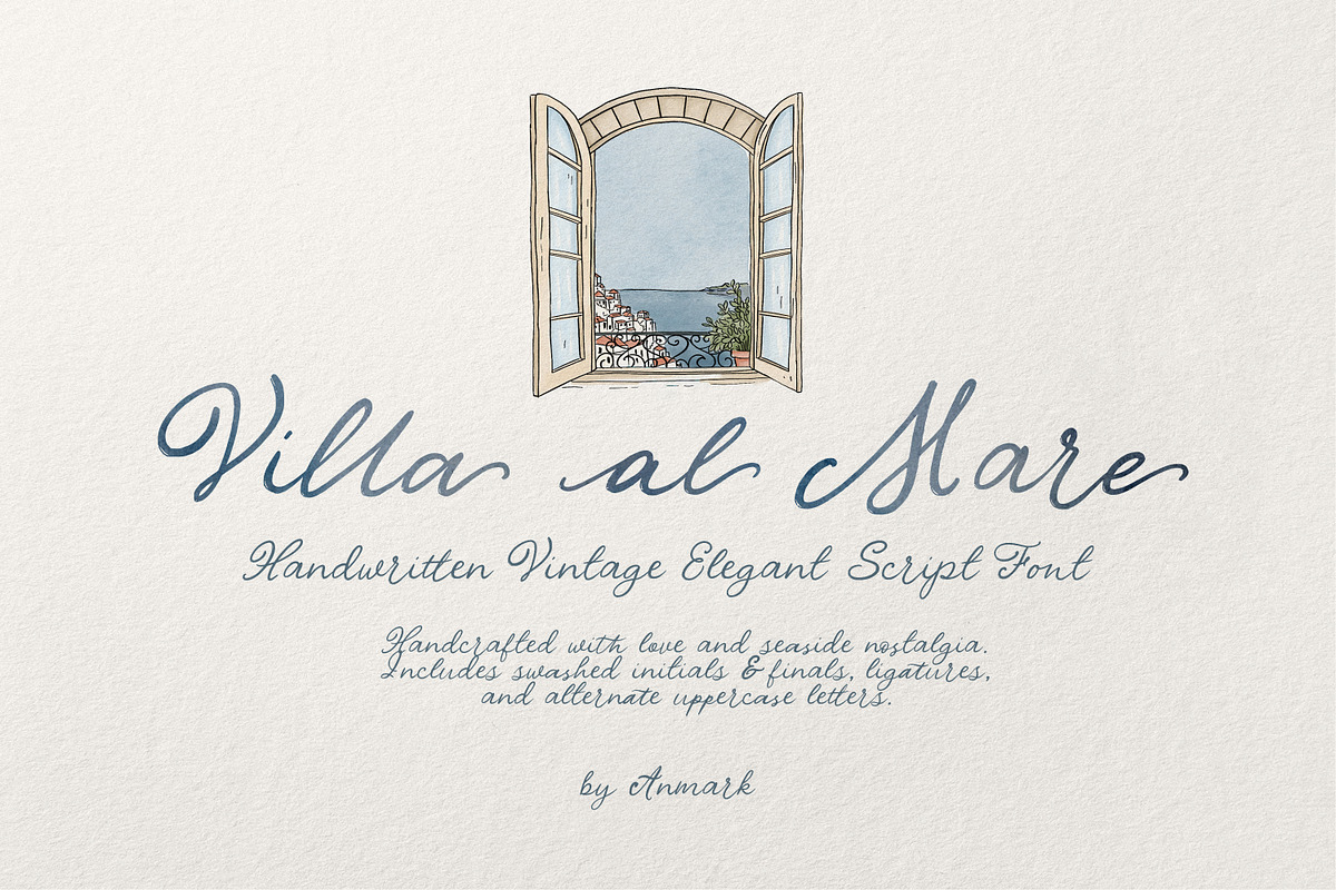 Villa al Mare | Vintage Script Font, a Script Font by AnMark (Photo 1 of 15)