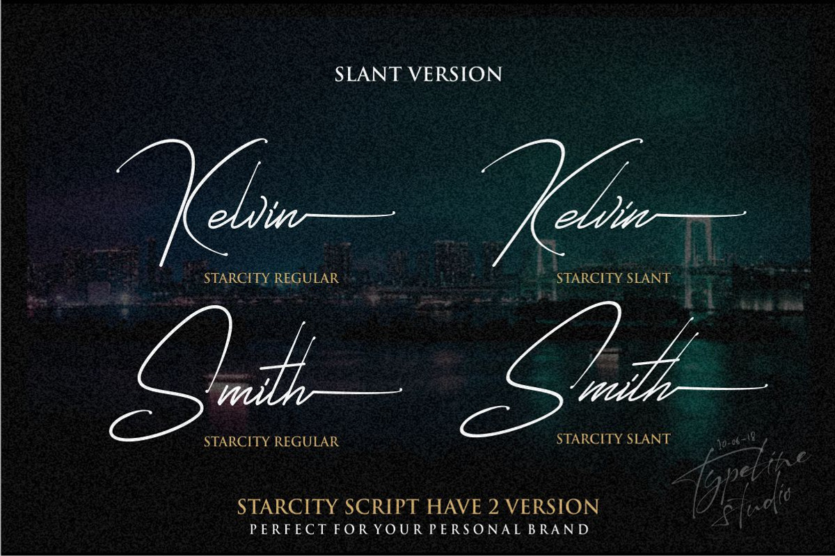 Starcity Script // Signature Font preview 2