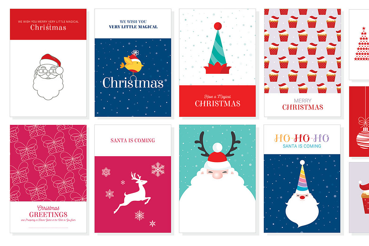 50 Christmas Greeting Cards Set, a Poster Template by Pingebat (Photo 9 of 9)