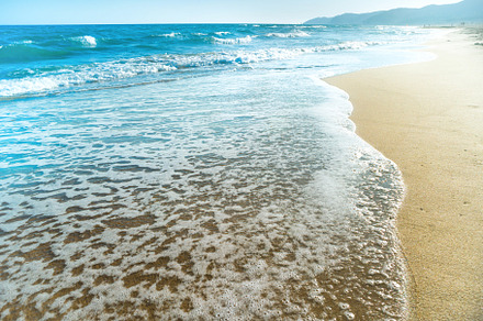 Tropical beach with sand and sea featuring beach, sand, and wave, a Nature Photo by Vapi