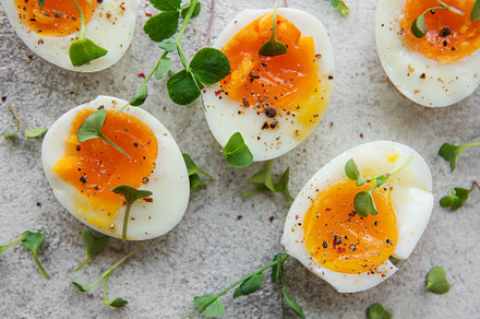 Boiled eggs and spices, a Food & Drink Photo by Olena Rudo