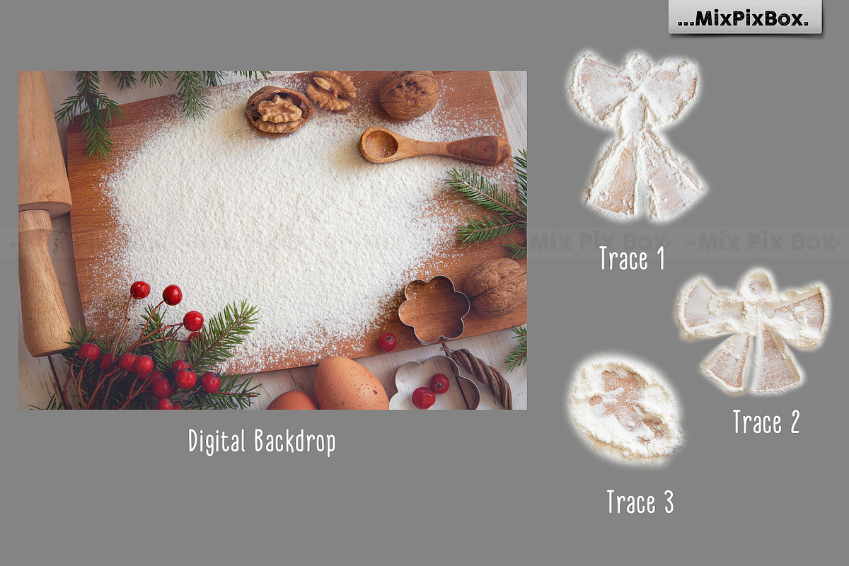 Christmas Cookie Snow Angel Backdrop, an Object Graphic by MixPixBox (Photo 2 of 2)