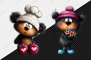 Whimsical Valentine Black Teddy Clip, an Illustration by Creative Art (Thumbnail 2 of 9)