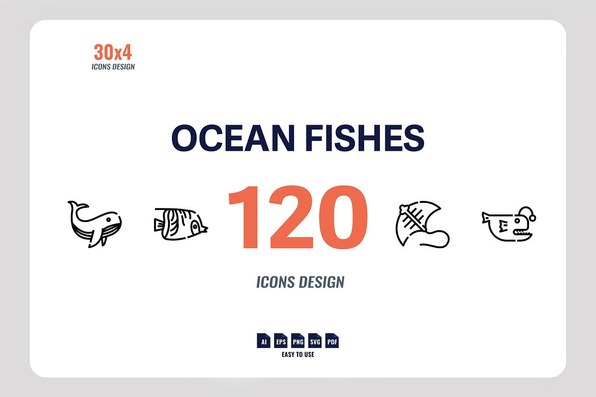 120 Ocean Fishes icons