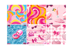 Barbiecore Patterns & PNG Clipart