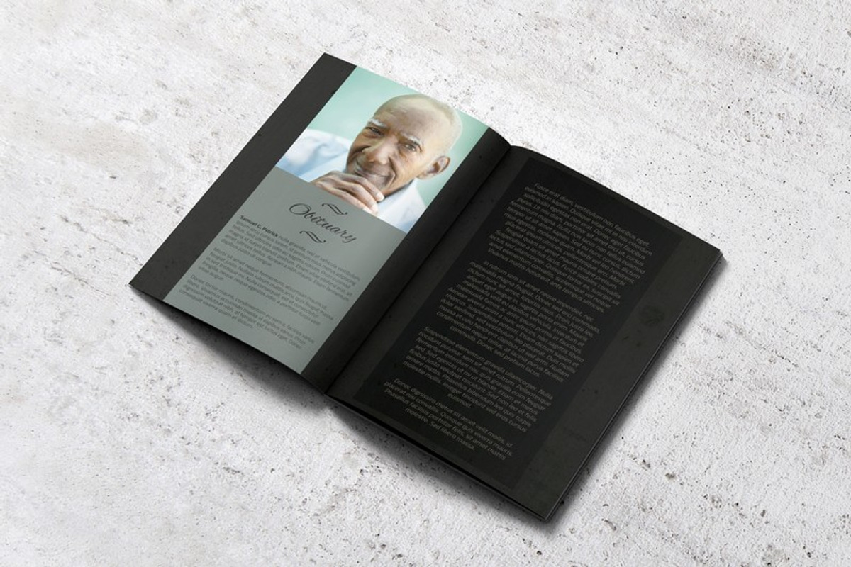 Dark 8-Page Funeral Booklet, a Brochure Template by Final Tribute (Photo 2 of 4)