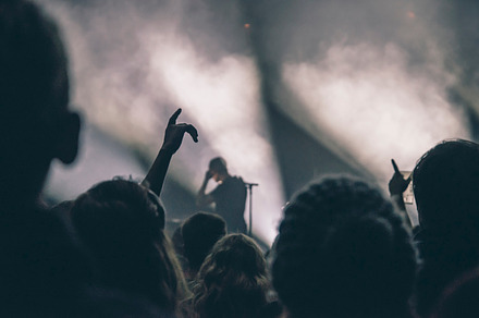 Hands up during electro concert