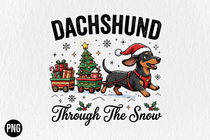 Dachshund Express Through the Snow