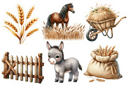 Farm animals watercolor  clipart, an Illustration by Designworld (Thumbnail 3 of 6)