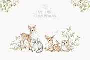 Woodland Animals Watercolor Forest, an Animal Illustration by Kreker Kate (Thumbnail 3 of 12)