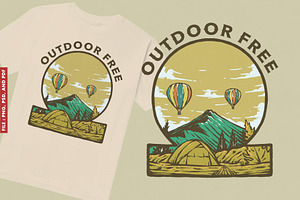 Outdoor Free Badge Illustration