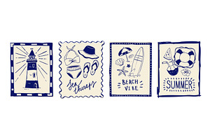 Sketch vintage beach sea vacation, a Sport Illustration by art PVP - market