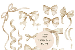 Vintage Beige Bows Collection