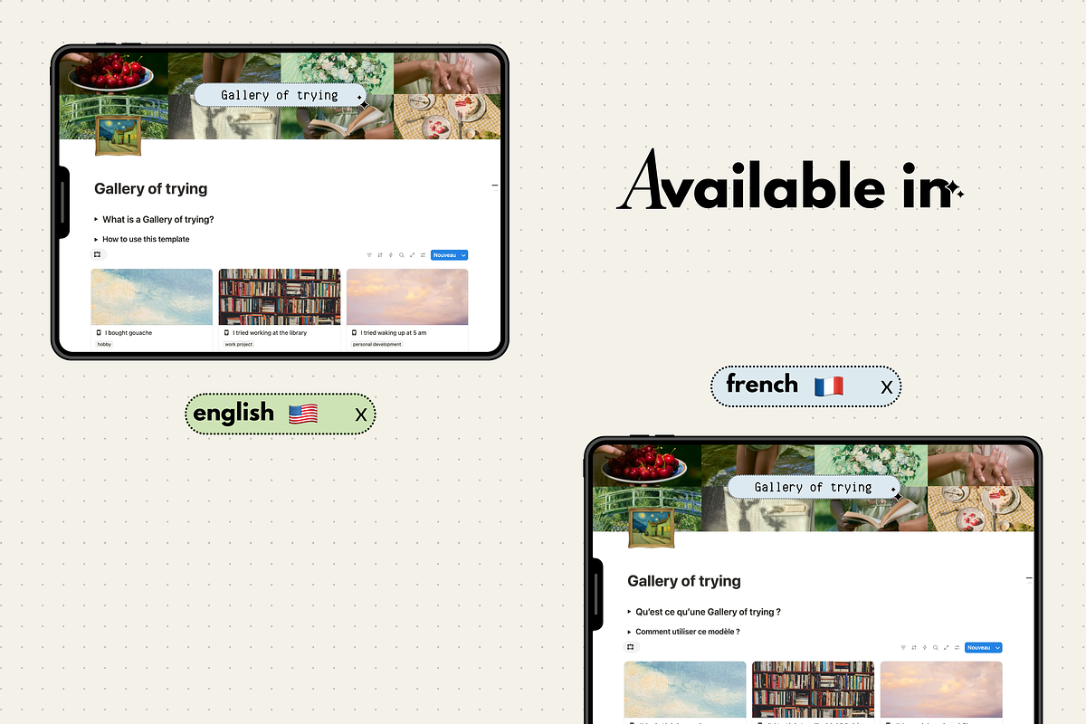 Gallery of trying - Notion template preview 5