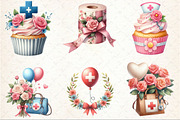 Birthday Nurse with Flowers Clipart, an Illustration by Rose Art (Thumbnail 3 of 7)