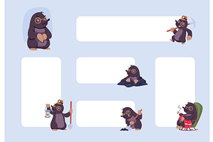 Mole banners. vector web banners, an Animal Illustration by Onyx