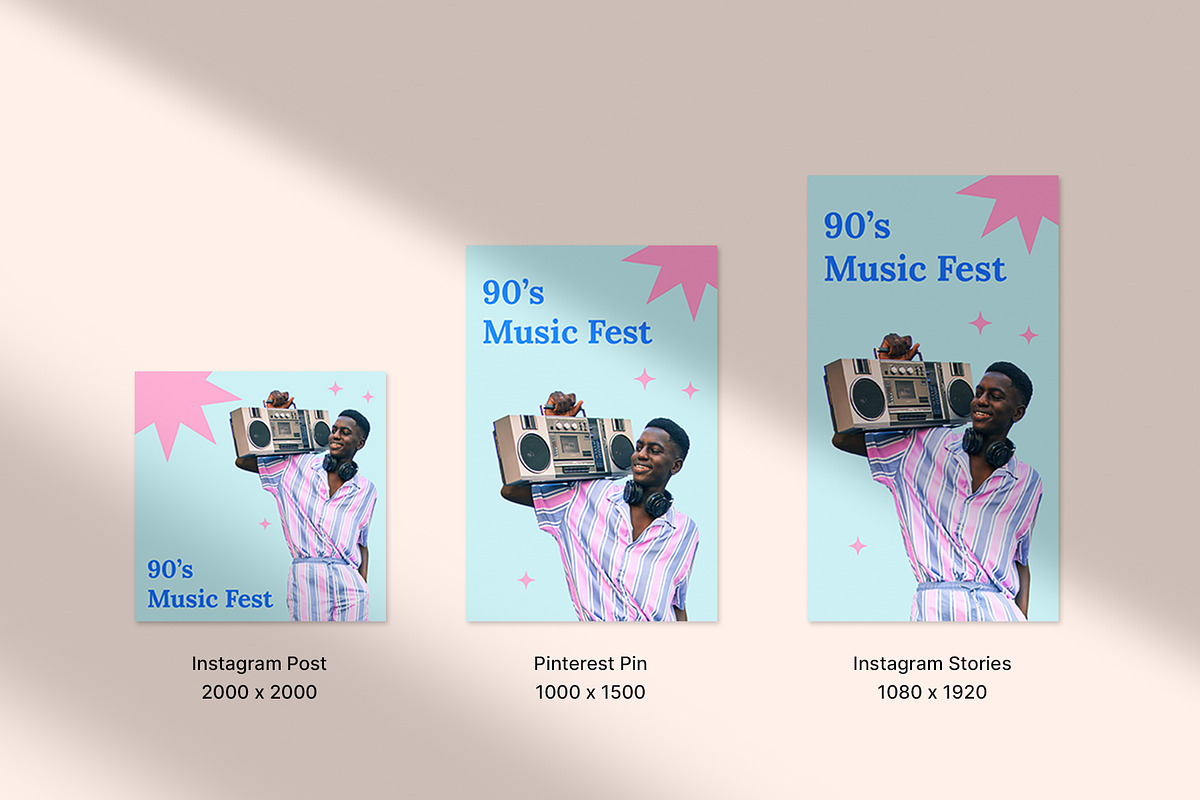 90's - Music Social Media Pack, a Social Media Template by Neetlabs Studio (Photo 2 of 5)