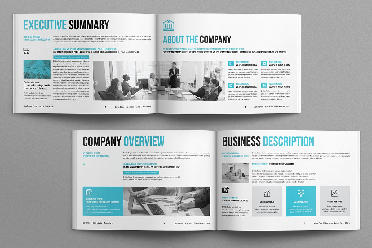 Business Plan Design Layout Template, a Brochure Template by E-Type