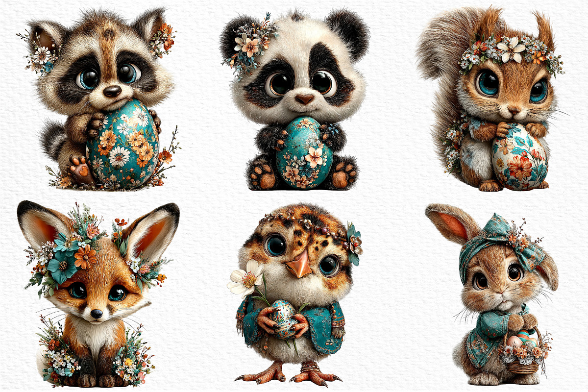 Whimsical Easter Animal Clipart, an Illustration by Craft Nest (Photo 6 of 11)