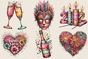 Happy New Year Clipart PNG Clipart B, an Illustration by SVGArt (Thumbnail 8 of 8)