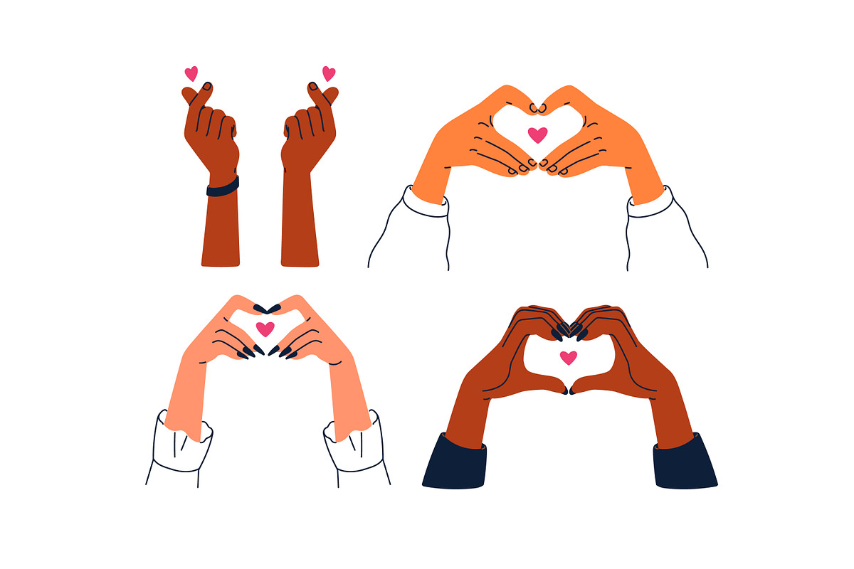 Hands making heart gesture set, a Person Illustration by Good Studio (Photo 3 of 10)