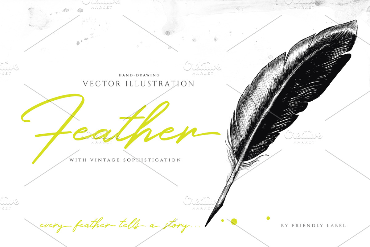 VINTAGE FEATHER, an Illustration by Friendly Label (Photo 1 of 2)