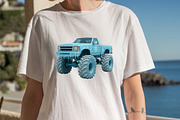 Christmas Monster Truck Sublimation, an Illustration by SVGArt (Thumbnail 6 of 8)