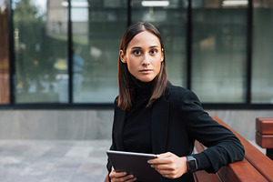 Portrait of a young brunette, a Business Photo by Artem Varnitsin