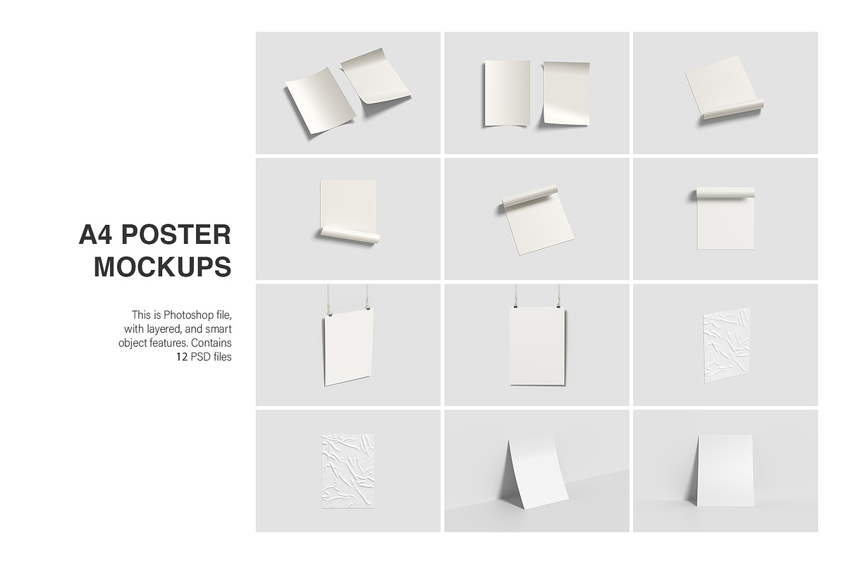 A4 Poster Mockups, an Advertising Mockup by graphiccrew (Photo 16 of 16)