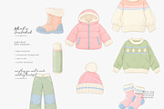 pastel winter watercolor clipart set, a Decorative Illustration by Patishop Art (Thumbnail 2 of 8)