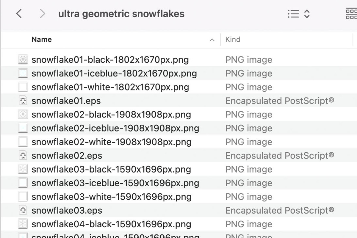 Digital Winter Vector Snowflakes, a Seasonal Illustration by Penina (Photo 3 of 3)