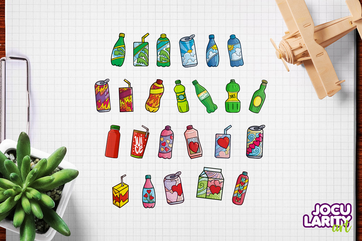 Funny Packaged Drinks Illustration, an Object Illustration by Jocularity Art (Photo 2 of 3)
