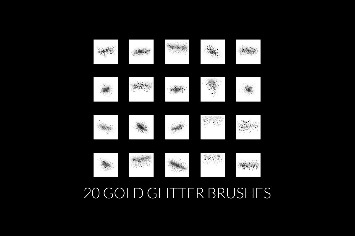 20 glitter photoshop brushes, a Brush Add-On by Walllow Creatives (Photo 2 of 2)