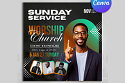 Sunday Service Church Canva Flyers, a Flyer Template by Design Up (Thumbnail 2 of 2)