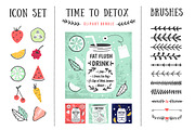 Detox posters and design elements, an Object Graphic by Le Chernina (Thumbnail 1 of 3)