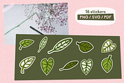 Monstera Nature Sticker Bundle SVG, a Work Illustration by InkCloudDesign (Thumbnail 3 of 5)
