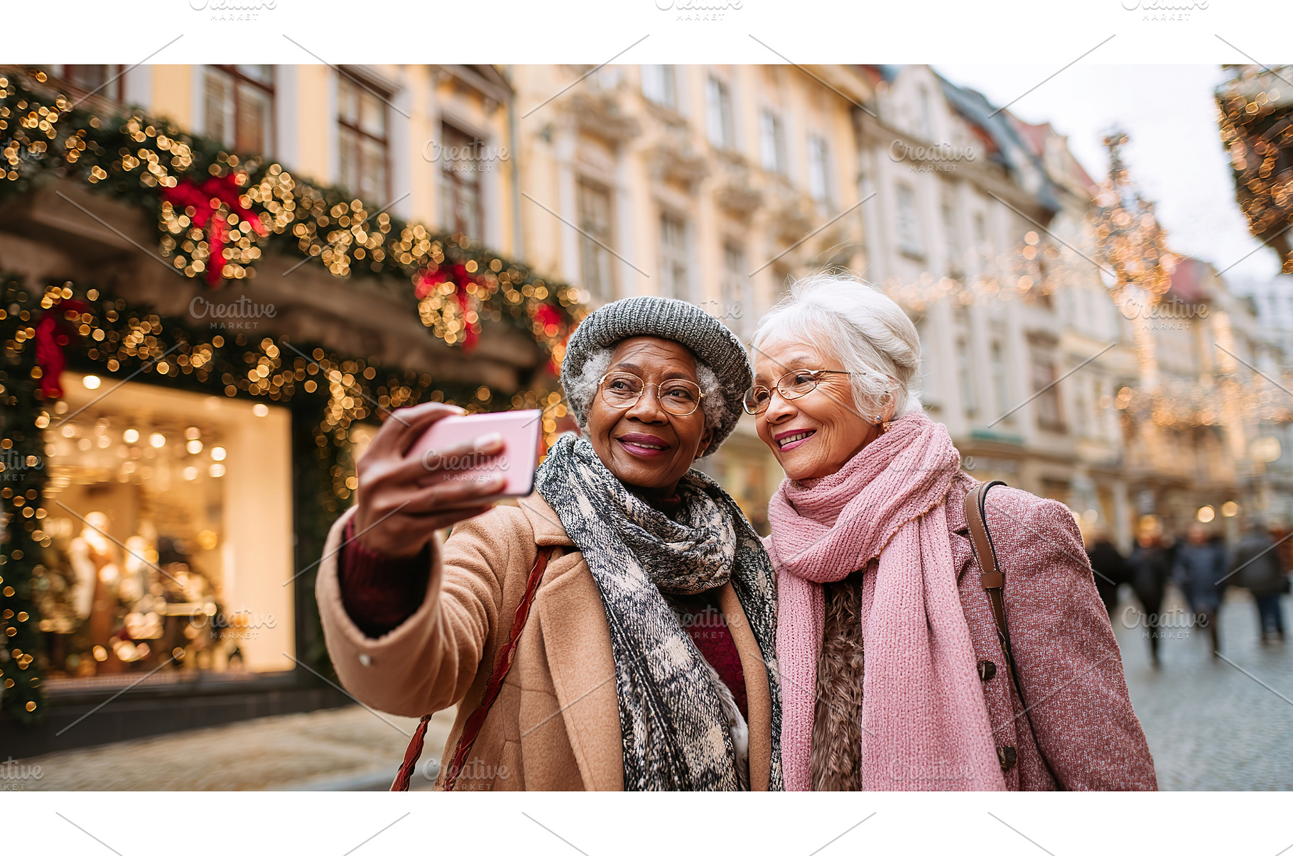 Two Older Women Taking a Selfie on a, a Person Photo by Lermont51
